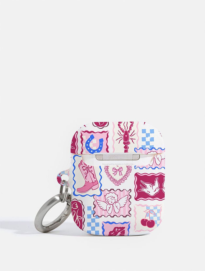 Burgundy Patchwork AirPods Case AirPods Cases Skinnydip London