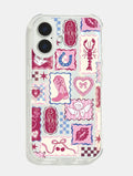 Burgundy Patchwork Shock iPhone Case Phone Cases Skinnydip London