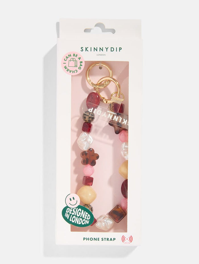 Burgundy Tortoise Shell Phone Charm Phone Grips Skinnydip London