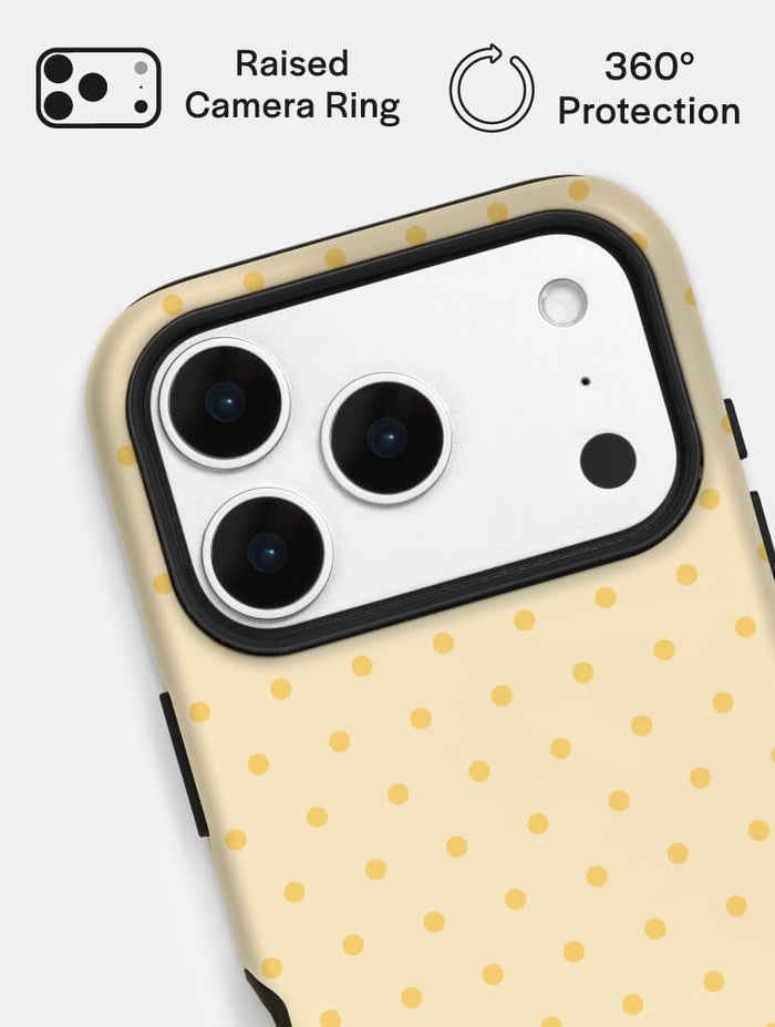Butter Yellow Mini Dots Ultra Protective iPhone Case Phone Cases Skinnydip London