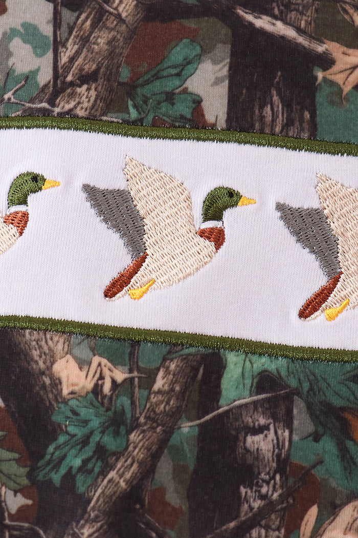 Camouflage Mallard Embroidery Romper