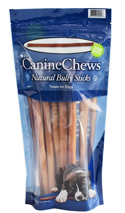 Canine Chews Natural 12" Bully Sticks Dog Treats, Beef Flavor (12 sticks) - Eshop House LLC