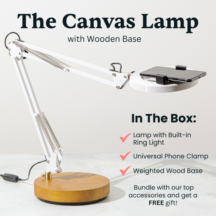 White / w/ Weighted Wood Base
