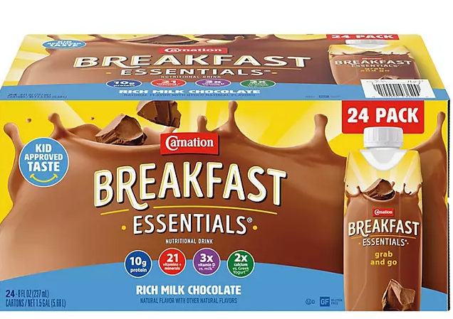 Carnation Breakfast Essentials Ready To Drink, Rich Milk Chocolate (8 oz., 24 pk.)