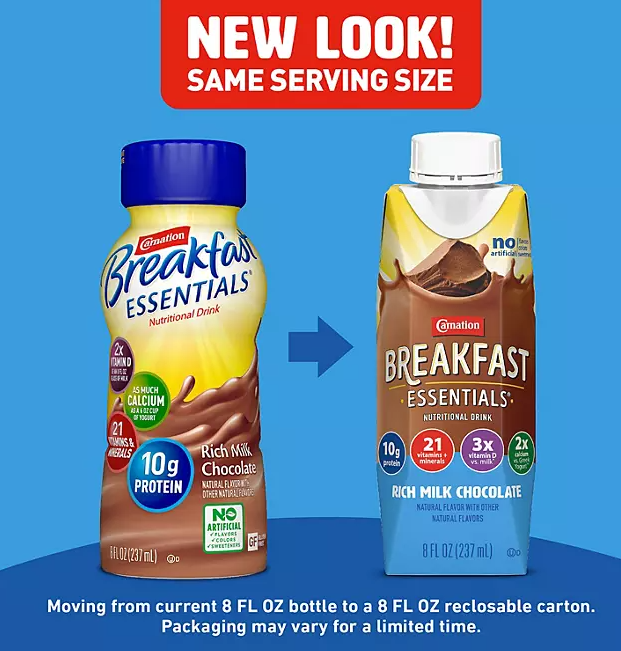 Carnation Breakfast Essentials Ready To Drink, Rich Milk Chocolate (8 oz., 24 pk.)