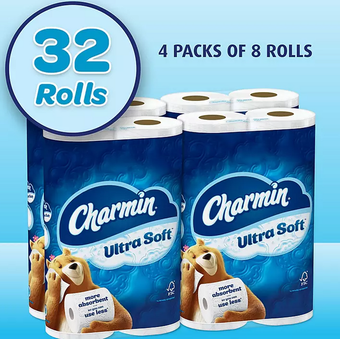 Charmin Ultra Soft Toilet Paper Super Plus Rolls (201 sheets/roll, 32 rolls)