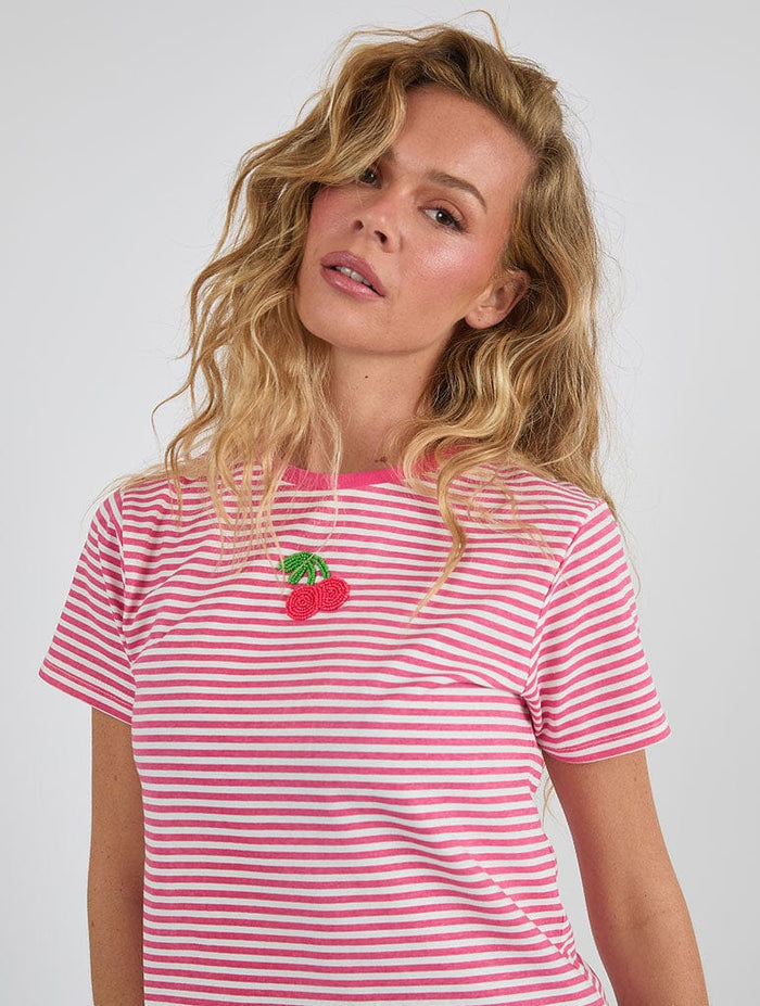 Cherry Beaded Baby Tee Tops & T-Shirts Skinnydip London
