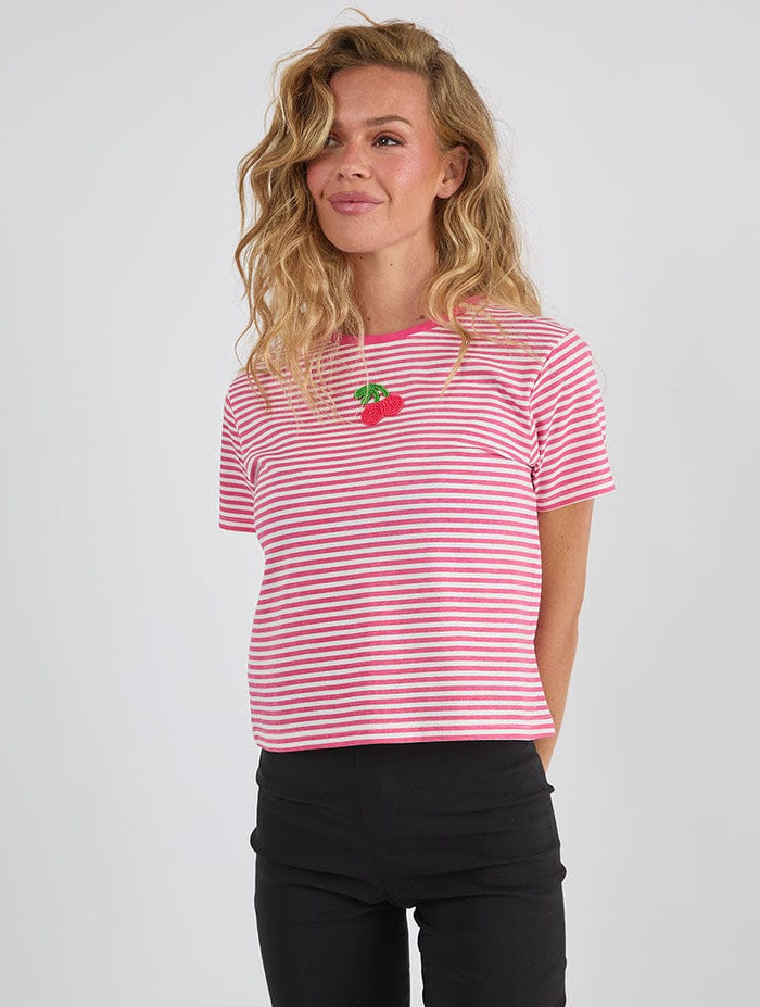 Cherry Beaded Baby Tee Tops & T-Shirts Skinnydip London