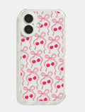 Cherry Ribbon Bow Repeat Shock iPhone Case Phone Cases Skinnydip London