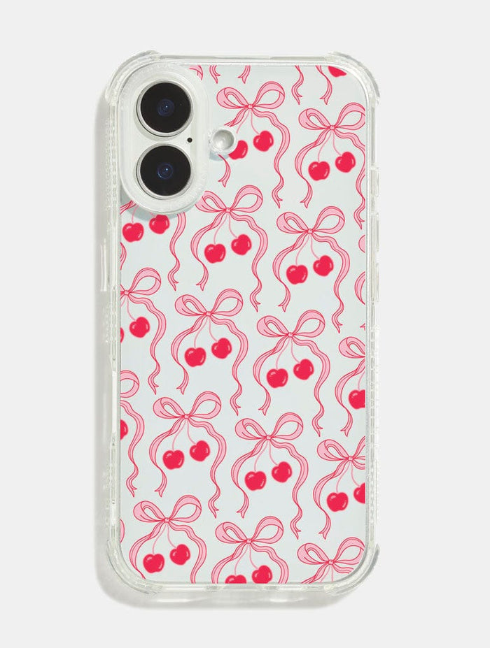 Cherry Ribbon Bow Repeat Shock iPhone Case Phone Cases Skinnydip London