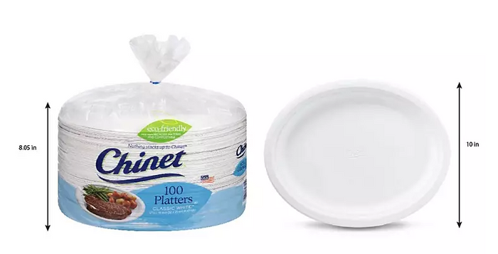 Chinet Classic White Oval Platter Plates, 12.625" x 10" (100 ct.) - Eshop House LLC