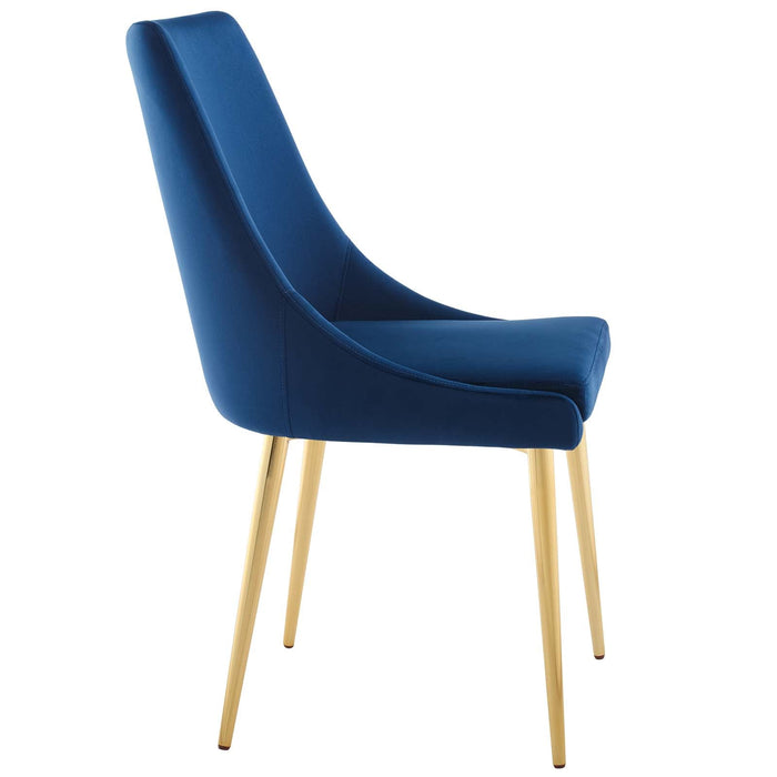 Clasp Velvet Dining Chair - Navy Denmark Home