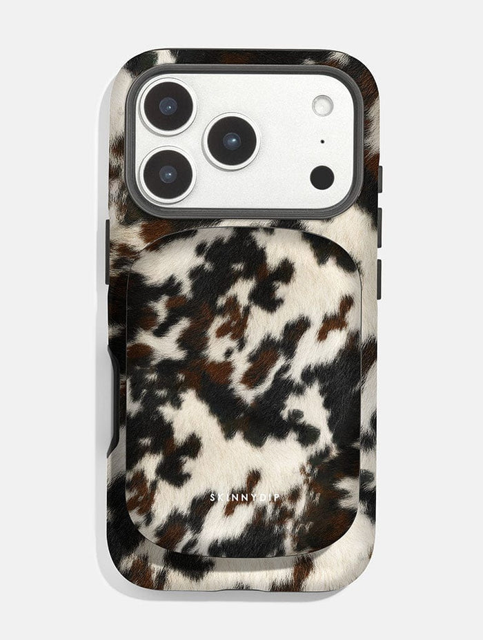 Cow Print Brown and Black Portable Magsafe Charger Portable Chargers Skinnydip London