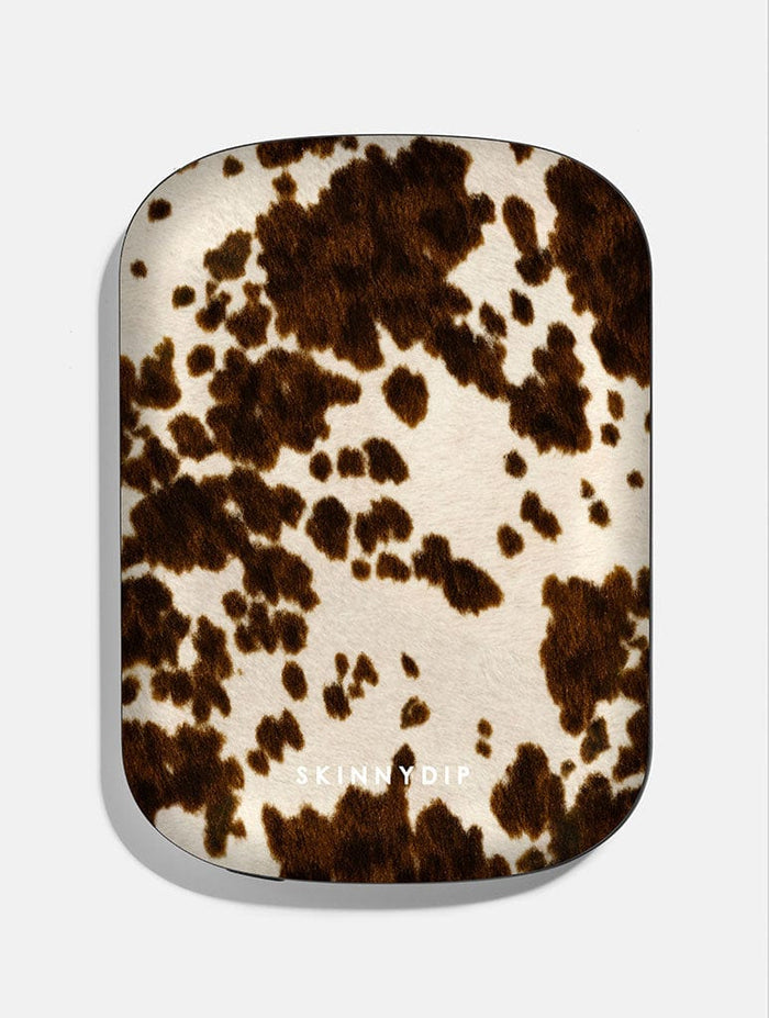Cow Print Brown and Cream Portable Magsafe Charger Portable Chargers Skinnydip London