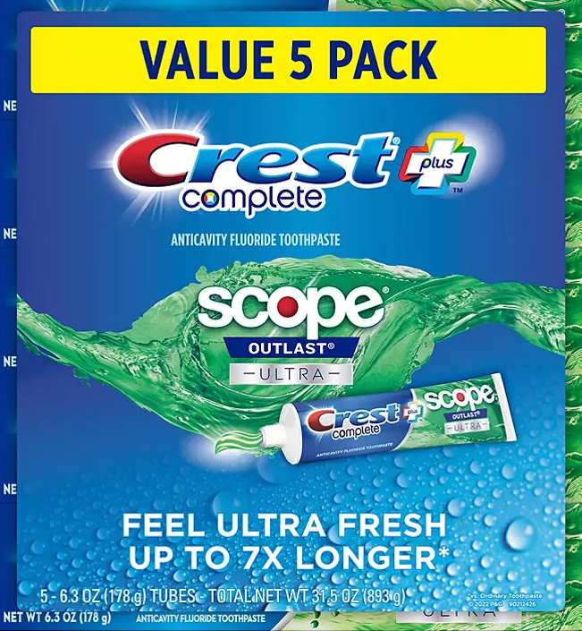 Crest Complete + Scope Outlast Ultra Toothpaste (6.3 oz., 5 pk.)