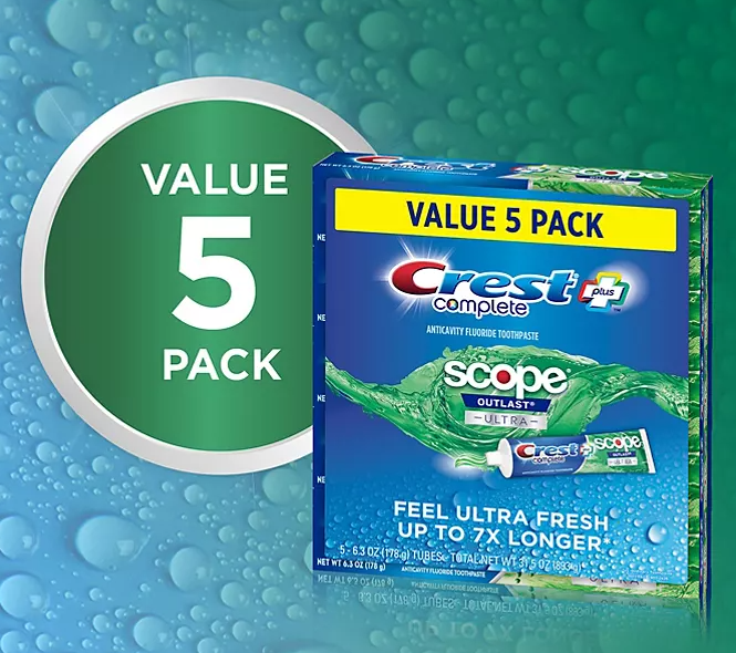 Crest Complete + Scope Outlast Ultra Toothpaste (6.3 oz., 5 pk.)