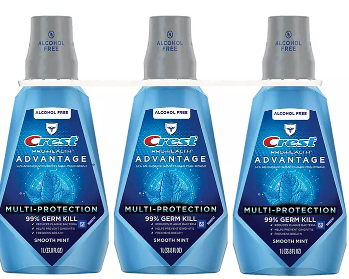 Crest Pro-Health Advantage Multi-Protection Mouthwash, Smooth Mint (33.8 fl. oz., 3 pk.)