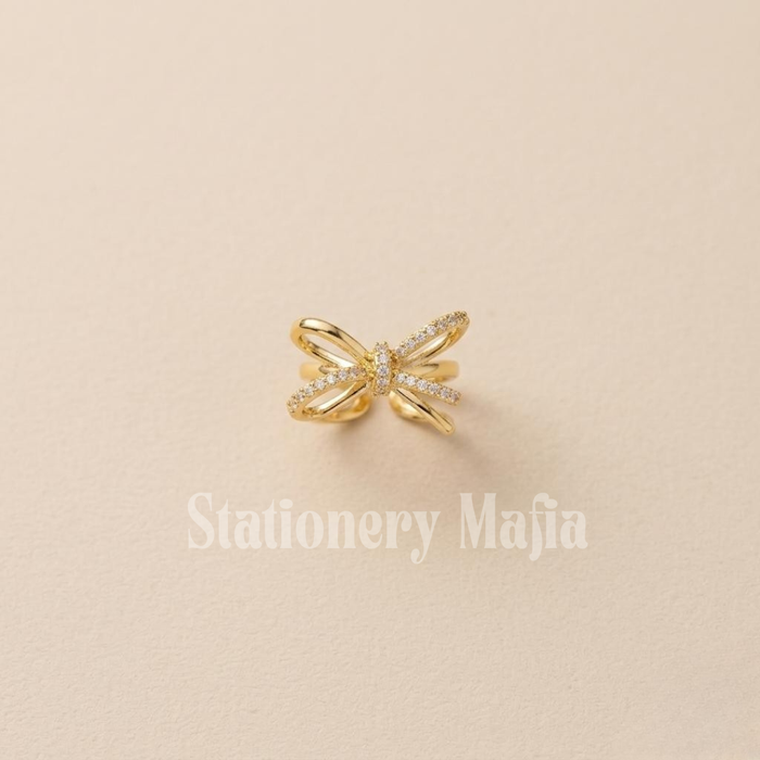 Dainty Gold Bow Ring