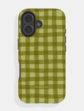 Dark Green Gingham Ultra Protective iPhone Case Phone Cases Skinnydip London
