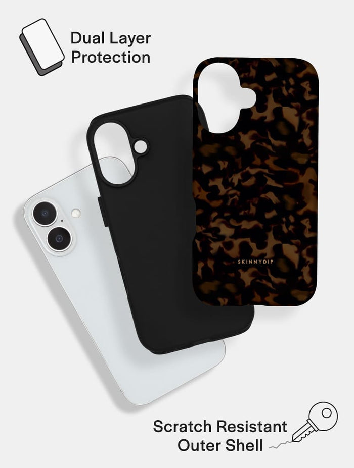 Dark Tortoise Shell Ultra Protective iPhone Case Phone Cases Skinnydip London