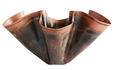Decorative Metal Ruffled Bowl, Oxidized Copper Finish