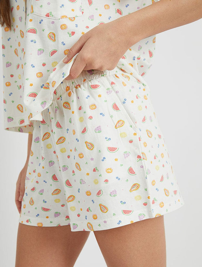 Ditsy Fruit Shirt & Short Pyjama Set Lingerie & Nightwear Skinnydip London