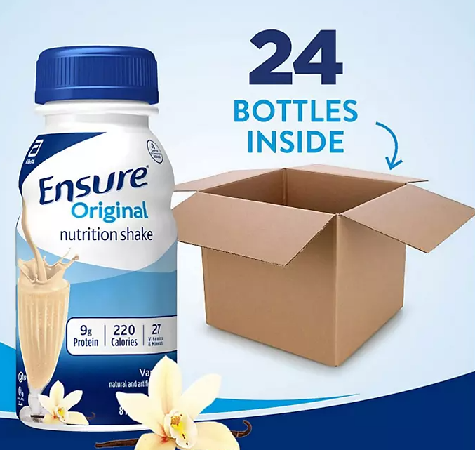 Ensure Original Nutrition Shake, Small Meal Replacement Shake, Vanilla (8 fl. oz., 24 ct.) - Eshop House LLC