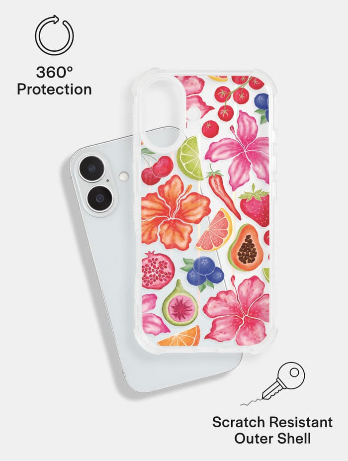 Exotic Fruit & Flowers Shock iPhone Case Phone Cases Skinnydip London