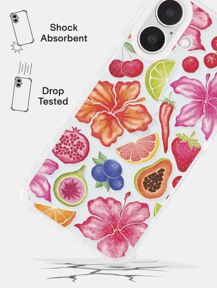 Exotic Fruit & Flowers Shock iPhone Case Phone Cases Skinnydip London