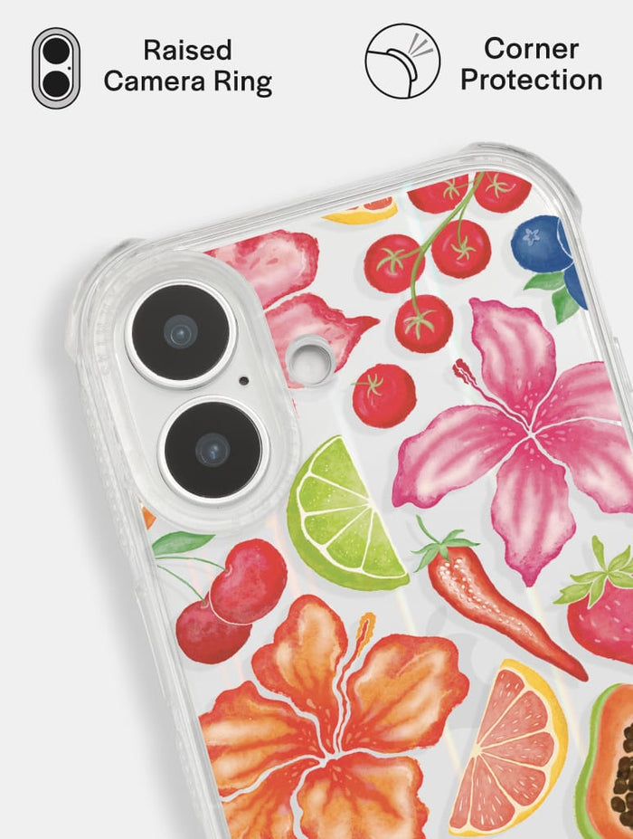 Exotic Fruit & Flowers Shock iPhone Case Phone Cases Skinnydip London