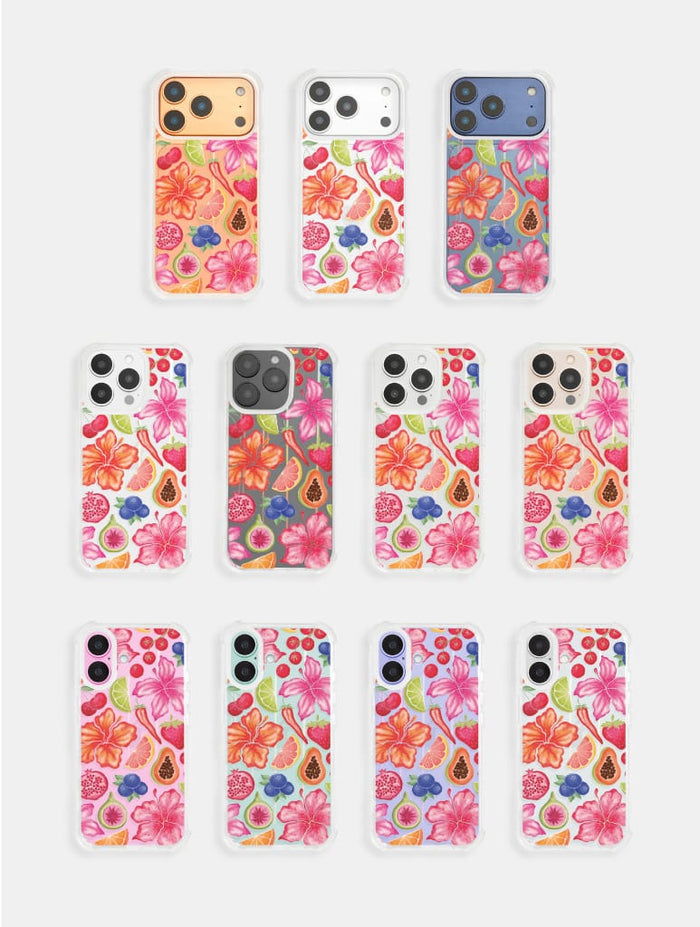 Exotic Fruit & Flowers Shock iPhone Case Phone Cases Skinnydip London