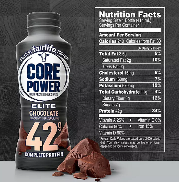 Fairlife Core Power Elite 42g. Protein Shake, Chocolate (14 fl. oz., 10 pk.)
