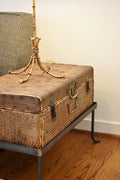French Wicker Trunk with Stand