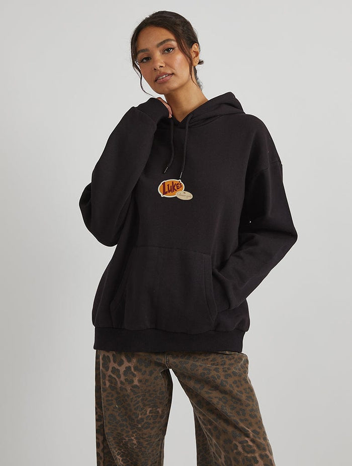 Gilmore Girls x Skinnydip Luke's Coffee Hoodie In Black Hoodies & Sweatshirts Skinnydip London