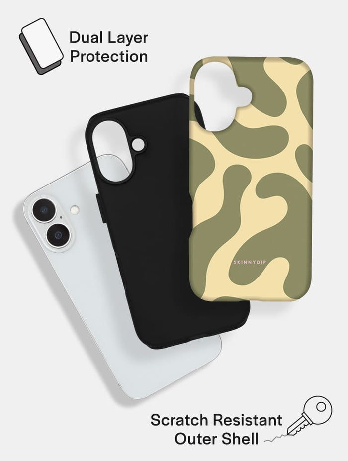 Green and Yellow Pattern Ultra Protective iPhone Case Phone Cases Skinnydip London
