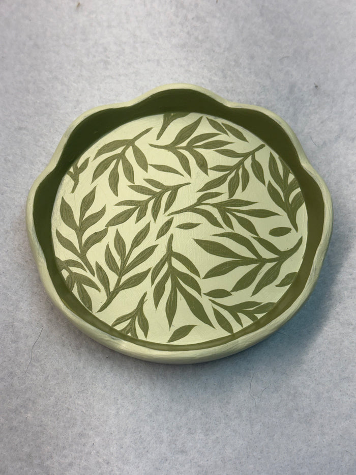 Greenery jewelry dish