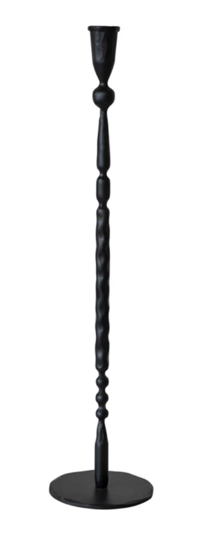 Hand-Forged Cast Iron Taper Holder, Black Large