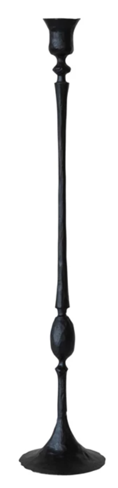 Hand-Forged Cast Iron Taper Holder, Black Medium