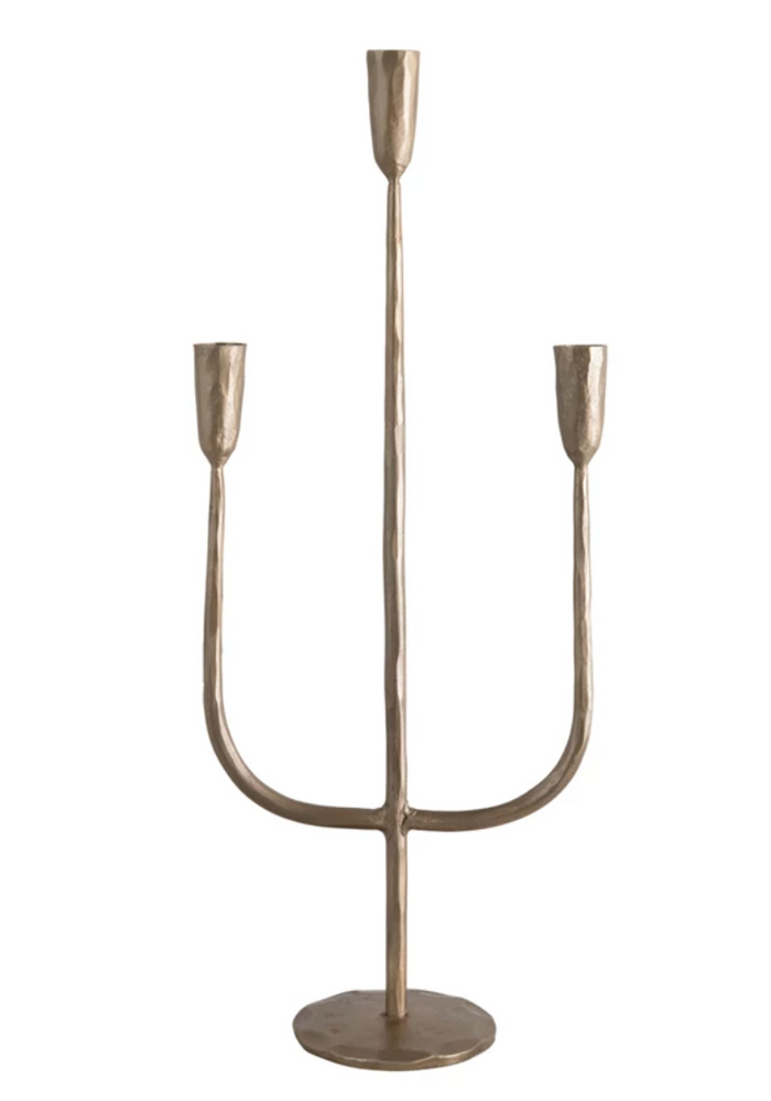 Hand-Forged Metal Candelabra with Antique Finish