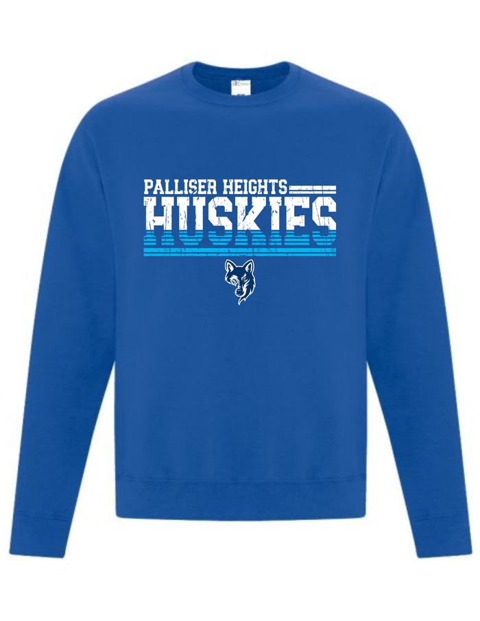 Huskies Distress Design Crewneck or Hoodie