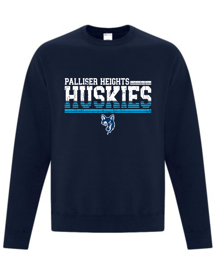 Huskies Distress Design Crewneck or Hoodie