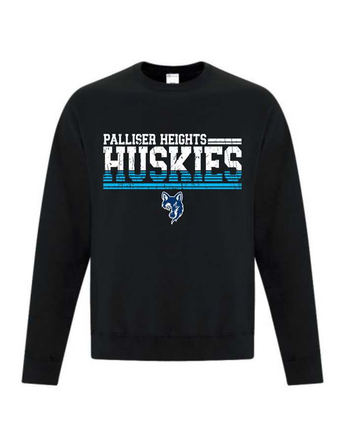 Huskies Distress Design Crewneck or Hoodie