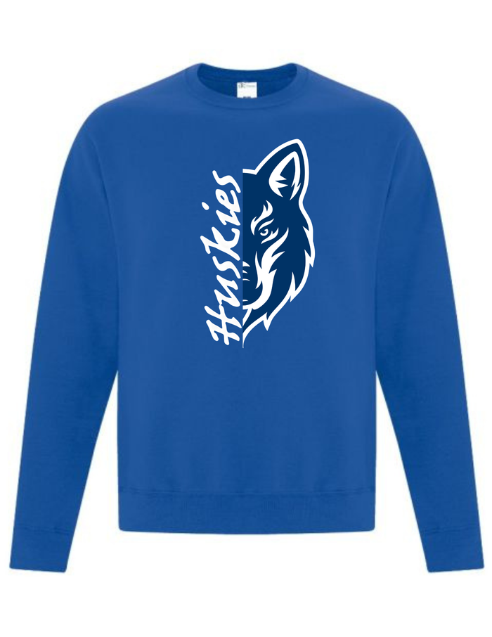 Huskies Split Design Crewneck or Hoodie