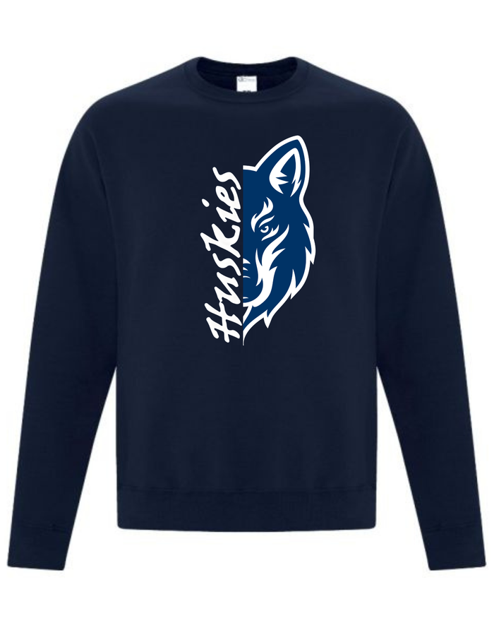 Huskies Split Design Crewneck or Hoodie