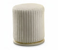 Hygge Vanity Stool – Beige Faux Denmark Home