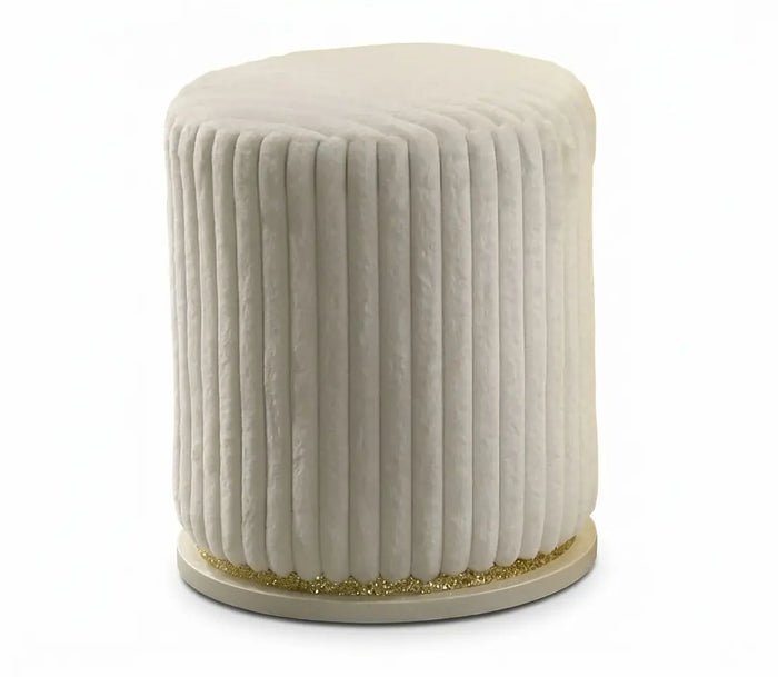 Hygge Vanity Stool – Beige Faux Denmark Home