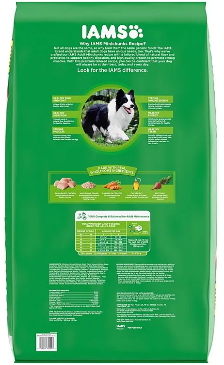 Iams Adult ProActive Health Minichunks Chicken Dry Dog Food (50 lbs.) - Eshop House LLC