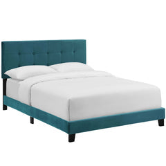 Idun Queen Platform Bed - Sea Blue Denmark Home