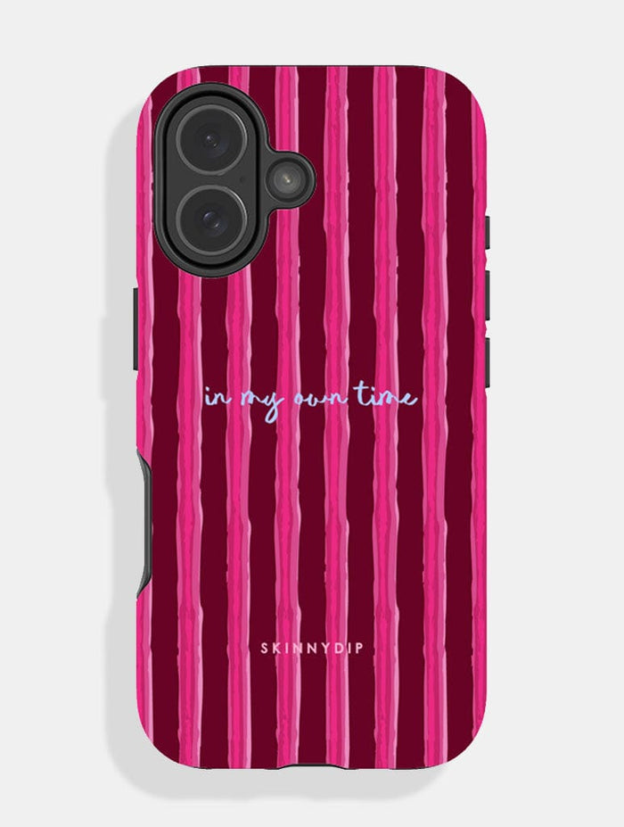 In My Own Time Stripey Quote Ultra Protective iPhone Case Phone Cases Skinnydip London