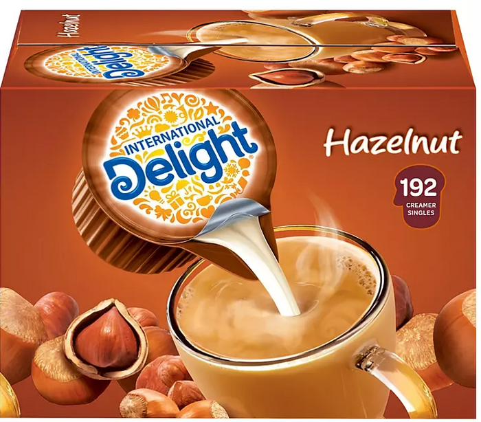 International Delight Hazelnut Coffee Creamer Singles (192 ct.) - Eshop House LLC